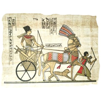 papiro egipcio original de Ramsés II en su carro